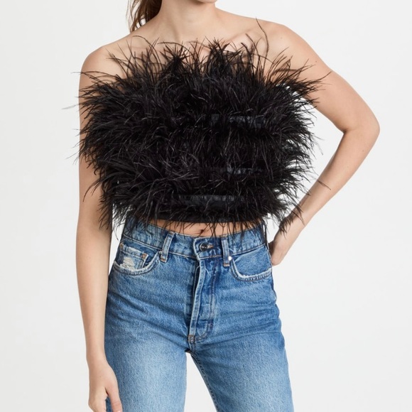 Brand New- En Saison Millie Feather Top in Black 🖤✨ - Picture 2 of 16